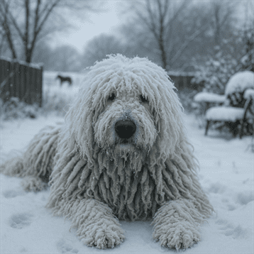 Komondor in Snow: Shaggy Breed’s Love for Chilly Winter Fun & Fluffy Flakes