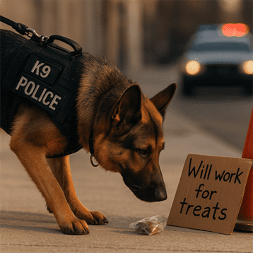 Drug Sniffing Dog German Shepard Out Of Work
