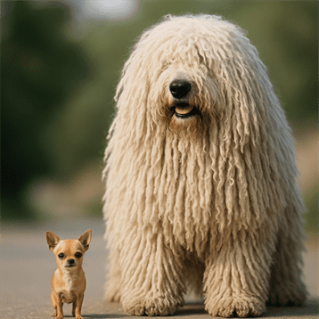 Komondor With Miracle Milly The Chihuahua