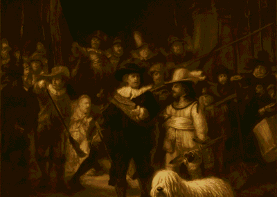 Komondor in The Night Watch by Rembrandt van Rijn (1642)