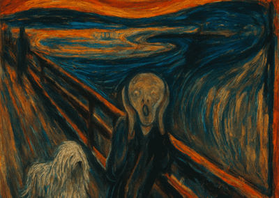 Komondor in The Scream by Edvard Munch